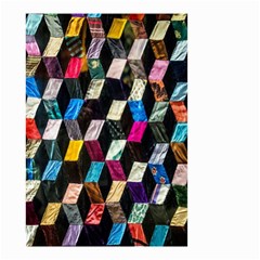 Abstract Multicolor Cubes 3d Quilt Fabric Small Garden Flag (Two Sides)