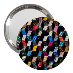 Abstract Multicolor Cubes 3d Quilt Fabric 3  Handbag Mirrors