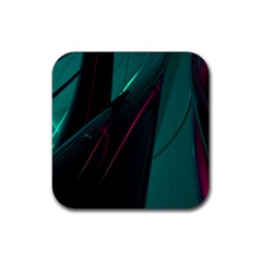 Abstract Green Purple Rubber Coaster (square)  by Sapixe