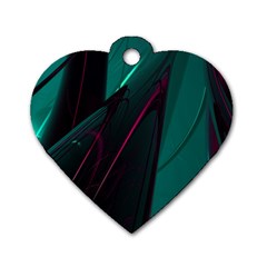 Abstract Green Purple Dog Tag Heart (two Sides) by Sapixe