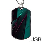 Abstract Green Purple Dog Tag USB Flash (Two Sides) Back