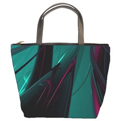 Abstract Green Purple Bucket Bags by Sapixe