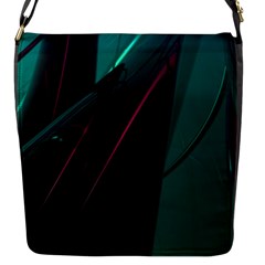 Abstract Green Purple Flap Messenger Bag (s)