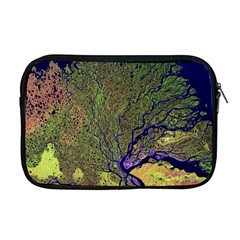 Lena River Delta A Photo Of A Colorful River Delta Taken From A Satellite Apple Macbook Pro 17  Zipper Case by Simbadda