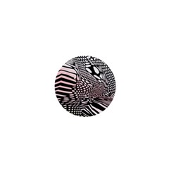 Abstract Fauna Pattern When Zebra And Giraffe Melt Together 1  Mini Buttons