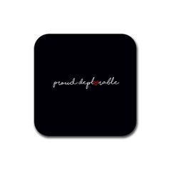 Proud Deplorable Maga Women For Trump With Heart And Handwritten Text Rubber Square Coaster (4 Pack)  by snek