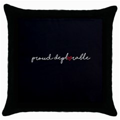 Proud Deplorable Maga Women For Trump With Heart And Handwritten Text Throw Pillow Case (black) by snek