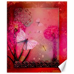 Wonderful Butterflies With Dragonfly Canvas 8  X 10  by FantasyWorld7