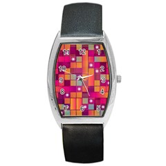 Abstract Background Colorful Barrel Style Metal Watch by Sapixe
