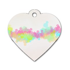 Abstract Color Pattern Colorful Dog Tag Heart (one Side) by Sapixe