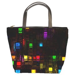 Abstract 3d Cg Digital Art Colors Cubes Square Shapes Pattern Dark Bucket Bags