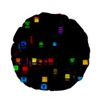 Abstract 3d Cg Digital Art Colors Cubes Square Shapes Pattern Dark Standard 15  Premium Round Cushions Front