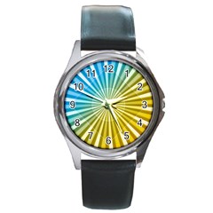 Abstract Art Art Radiation Round Metal Watch