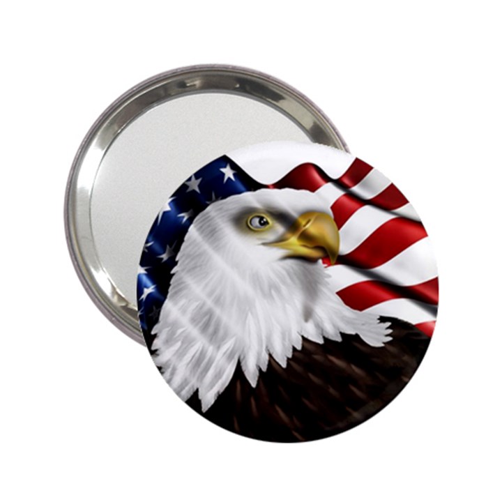 American Eagle Flag Sticker Symbol Of The Americans 2.25  Handbag Mirrors