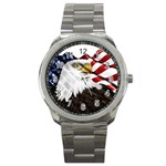 American Eagle Flag Sticker Symbol Of The Americans Sport Metal Watch Front