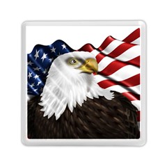 American Eagle Flag Sticker Symbol Of The Americans Memory Card Reader (square) 