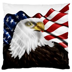 American Eagle Flag Sticker Symbol Of The Americans Large Flano Cushion Case (one Side)