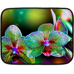 Alien Orchids Floral Art Photograph Fleece Blanket (mini) by Sapixe