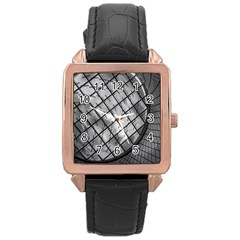 Architecture Roof Structure Modern Rose Gold Leather Watch  by Sapixe