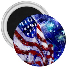 American Flag Red White Blue Fireworks Stars Independence Day 3  Magnets