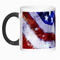 American Flag Red White Blue Fireworks Stars Independence Day Morph Mugs by Sapixe