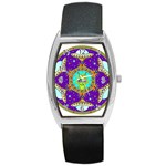 Alien Mandala Barrel Style Metal Watch Front