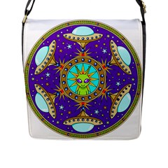 Alien Mandala Flap Messenger Bag (l)  by Sapixe