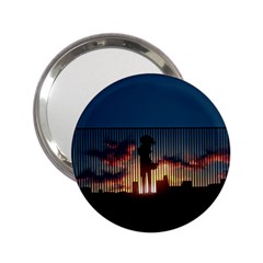 Art Sunset Anime Afternoon 2 25  Handbag Mirrors