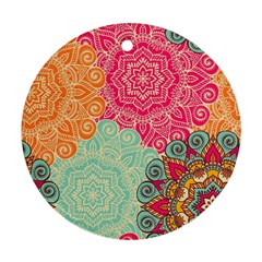 Art Abstract Pattern Round Ornament (two Sides) by Sapixe