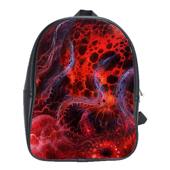 Art Space Abstract Red Line School Bag (XL)