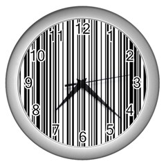 Barcode Pattern Wall Clocks (silver) 