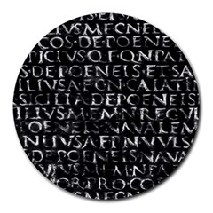 Antique Roman Typographic Pattern Round Mousepads by dflcprints