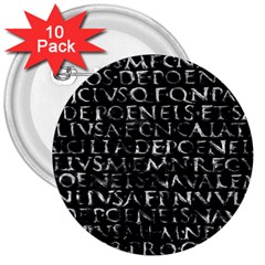 Antique Roman Typographic Pattern 3  Buttons (10 pack) 