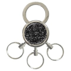 Antique Roman Typographic Pattern 3-Ring Key Chains