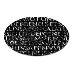 Antique Roman Typographic Pattern Oval Magnet by dflcprints