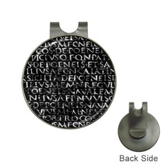 Antique Roman Typographic Pattern Hat Clips with Golf Markers