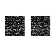 Antique Roman Typographic Pattern Cufflinks (Square)