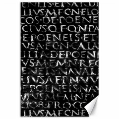 Antique Roman Typographic Pattern Canvas 12  x 18  