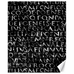 Antique Roman Typographic Pattern Canvas 16  x 20  