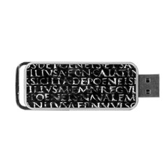 Antique Roman Typographic Pattern Portable USB Flash (One Side)