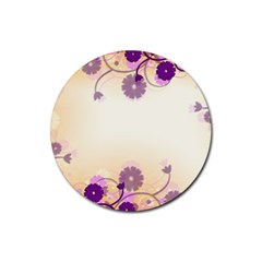 Background Floral Background Rubber Round Coaster (4 Pack) 