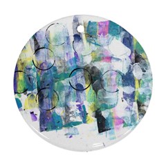 Background Color Circle Pattern Round Ornament (two Sides)