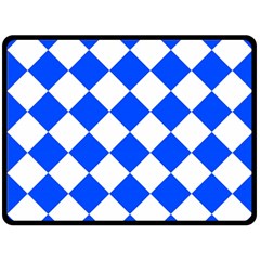 Blue White Diamonds Seamless Fleece Blanket (large) 