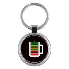 Black Energy Battery Life Key Chains (round)  by Sapixe