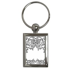 Bouquet Flower Decoration Pattern Key Chains (rectangle) 