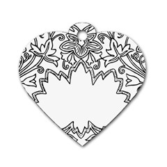 Bouquet Flower Decoration Pattern Dog Tag Heart (two Sides) by Sapixe