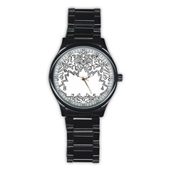 Bouquet Flower Decoration Pattern Stainless Steel Round Watch