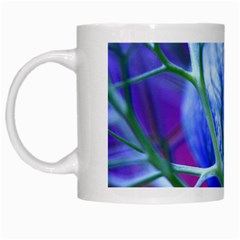 Blue Flowers With Thorns White Mugs