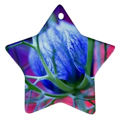 Blue Flowers With Thorns Star Ornament (Two Sides)