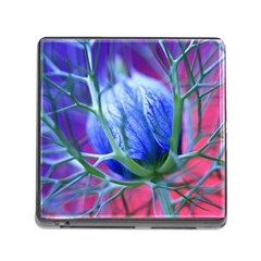 Blue Flowers With Thorns Memory Card Reader (Square)